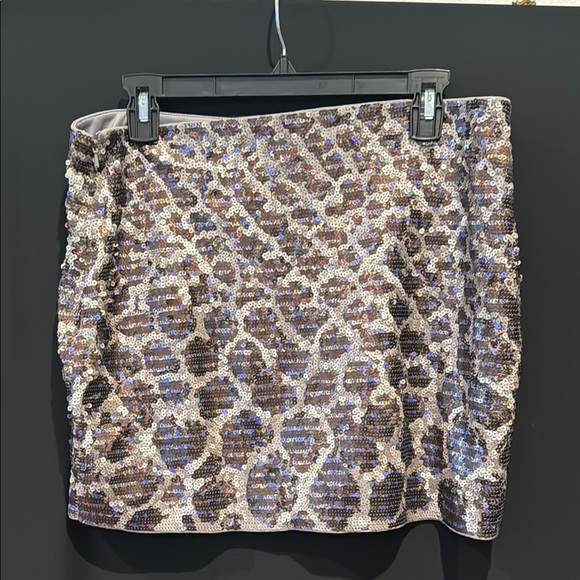 Sequin Leopard Print Skirt - Picture 5 of 7